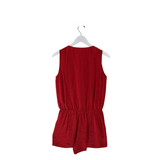 REBECCA MINKOFF SILK SLEEVELESS DESIGNER ROMPER RED 2