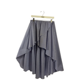 CAROLINE CONSTAS HI LOW GINGHAM DESIGNER SKIRT BLUE WHITE MEDIUM