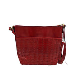 PATRICIA NASH WOVEN CROSSBODY HANDBAG RED