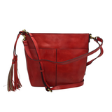 PATRICIA NASH WOVEN CROSSBODY HANDBAG RED