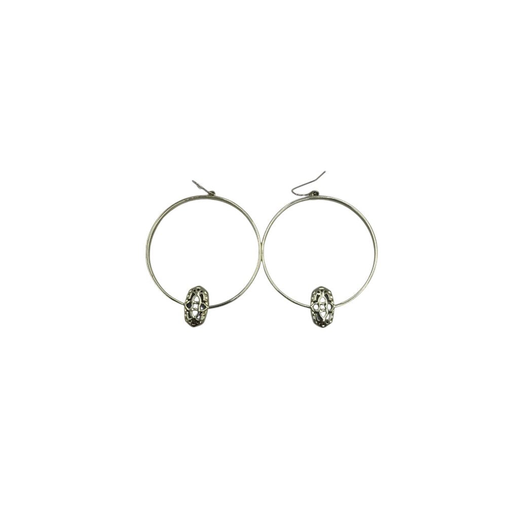 KENDRA SCOTT LARGE DRUSY HOOPS EARRINGS GOLDTONE PLUM