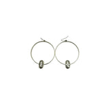 KENDRA SCOTT LARGE DRUSY HOOPS EARRINGS GOLDTONE PLUM