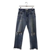 MOUSSY RET$350 DISTRESSED WIDE LEG DESIGNER JEANS BLUE 28