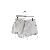 AGOLDE RET$148 DENIM MINI FRAYED DESIGNER SHORTS WHITE 27