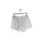 AGOLDE RET$148 DENIM MINI FRAYED DESIGNER SHORTS WHITE 27