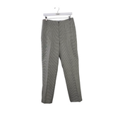 SILK STRAIGHT DESIGNER PANT BLACK CHAMPANGE S/M