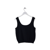 ST JOHN KNIT TANK DESIGNER TOP BLACK MEDIUM
