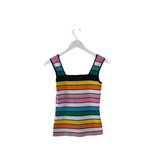 ELIE TAHARI SLEEVELESS DESIGNER TOP BLACK MULTI XSMALL