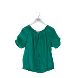 JOIE SILK SHORT SLEEVE DESIGNER BLOUSE TEAL SMALL