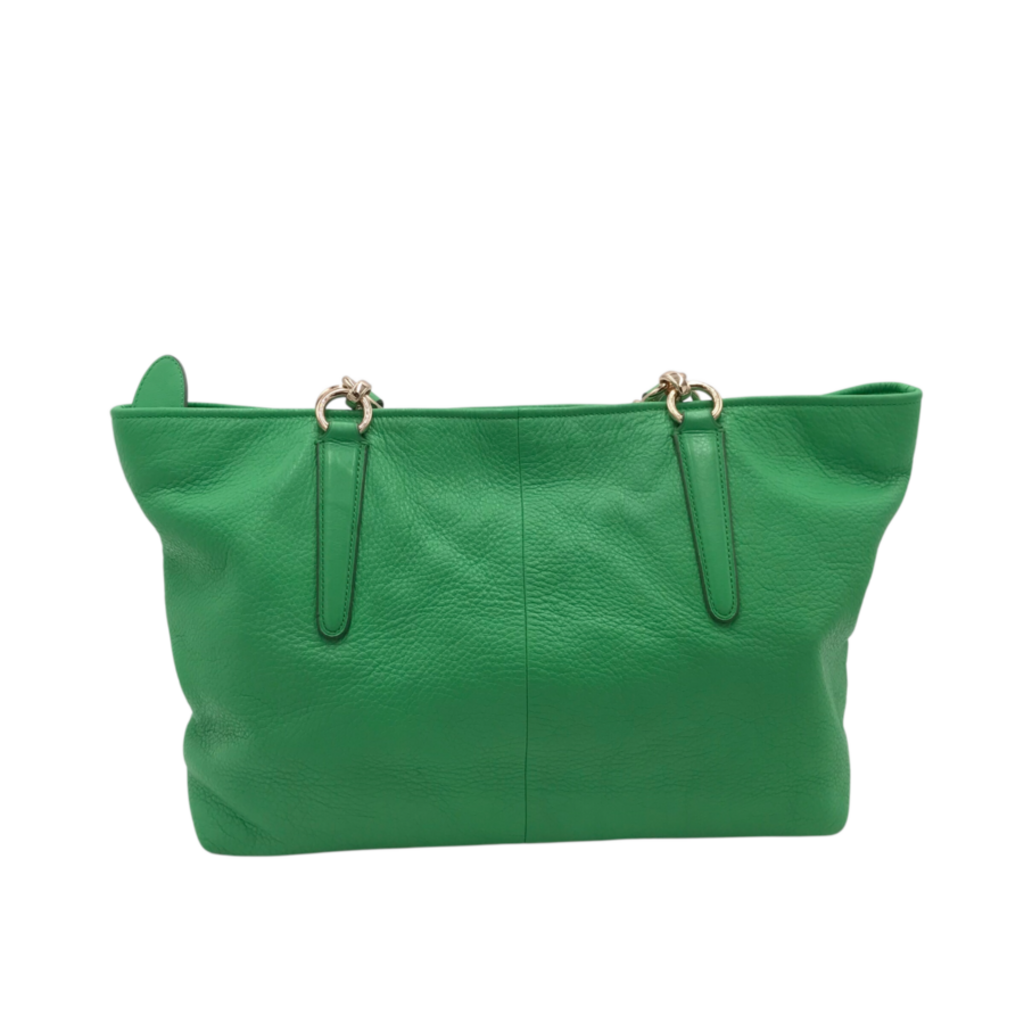 COACH PEBBLE TOTE HANDBAG GREEN