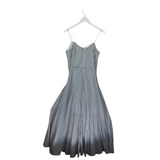 MIRTH MAXI STRIPE SLEEVELESS DESIGNER DRESS WHITE GREY SMALL