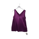 BRUNELLO CUCINELLI NWT$387 SILK SLEEVELESS DESIGNER TOP PURPLE LARGE