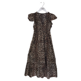 RAILS ANIMAL PRINT MIDI DESIGNER DRESS BEIGE BLACK XXS