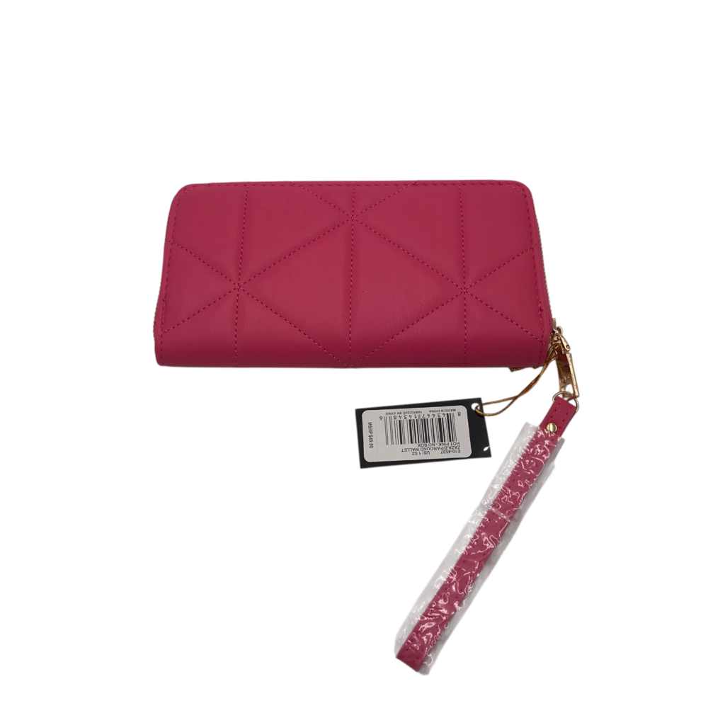 BEBE NWT$49 QUILTED ZIP WRISTLET WALLET PINK