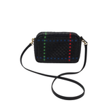 CLARE V. RET$395 LEATHER WOVEN CROSSBODY HANDBAG BLACK MULTI
