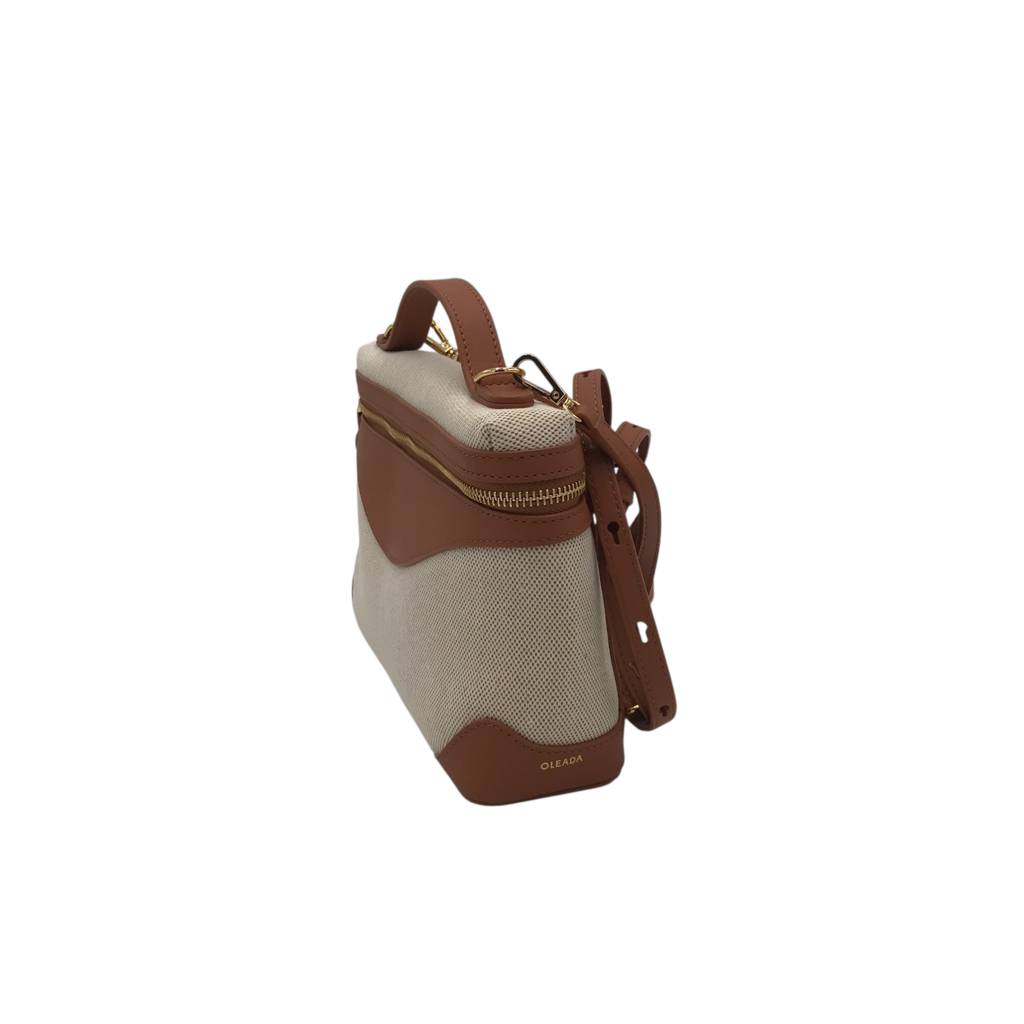 OLEADA RET$535 CONVERTIBLE CROSSBODY HANDBAG BEIGE BROWN MEDIUM