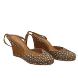 VIA SPIGA RET$160 WOVEN LACE UP WEDGE SHOES RUST OLIVE 8