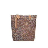 CONSUELA TOTE W/KEYCHAIN HANDBAG BROWN PINK BLUE