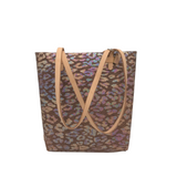 CONSUELA TOTE W/KEYCHAIN HANDBAG BROWN PINK BLUE
