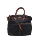 DOONEY & BOURKE RET$235 DOUBLE POCKET SATCHEL HANDBAG BLACK TAN