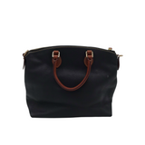 DOONEY & BOURKE RET$235 DOUBLE POCKET SATCHEL HANDBAG BLACK TAN