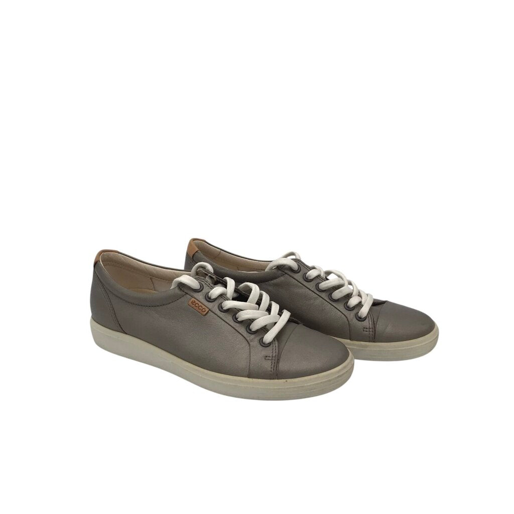 ECCO RET$160 LACE UP SNEAKER SHOES PEWTER 37