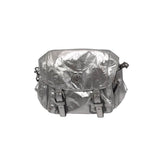 TORY BURCH METALLIC MESSENGER BAG HANDBAG SILVER