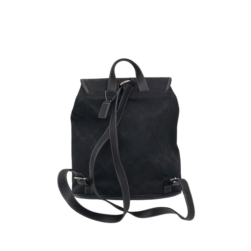 MONOGRAM DRAWSTRING BACKPACK BLACK