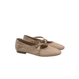 RET$199 GROMET MARY JANE FLAT DESIGNER SHOES BLUSH 6.5M