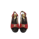 MICHAEL MICHAEL KORS WOODEN WEDGE SANDAL SHOES RED BROWN 6