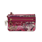 COACH NWT$68 PRINT ZIP WRISTLET WOMEN'S ACCESSORIES PINK WHITE