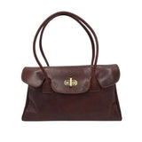 CLAUDIA FIRENZE RET$270 LEATHER SATCHEL HANDBAG BROWN
