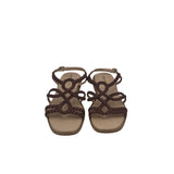 LIFE STRIDE BRAIDED LEATHER SANDAL SHOES BROWN 7