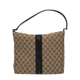 GUCCI VINTAGE "JACKIE" CANVAS LUXE HANDBAG BEIGE