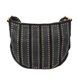 MICHAEL MICHAEL KORS RET$498 GROMMET LEATHER SHOUDLER HANDBAG BLACK GOLD