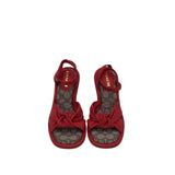COACH RET$250 LEATHER HEEL SANDAL DESIGNER SHOES RED BROWN 7.5