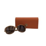 TORY BURCH W/CASE "KIRA" GEOMETERIC SUNGLASSES/READERS BROWN