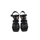 MARC FISHER BLOCK HEEL SANDAL SHOES BLACK 7.5