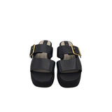 FRANCO SARTO PLATFORM WEDGE SLIDE SHOES BLACK 7.5