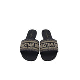 DIOR DIOR DWAY SLIDES LUXE SHOES NAVY 38.5