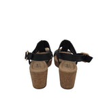 CLARKS CORK PLATFORM SANDAL SHOES BLACK 10