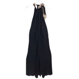 PRADA HALTER MIDI LUXE DRESS BLACK CREAM 40