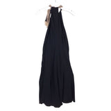 PRADA HALTER MIDI LUXE DRESS BLACK CREAM 40