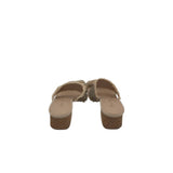 PELLE MODA CHAIN HEEL SANDAL SHOES GOLD CREAM 7