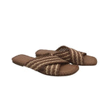 MARC FISHER WOVEN SLIDE SHOES TAN BROWN 7.5