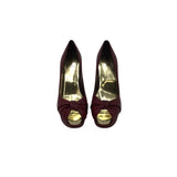 STUART WEITZMAN RET$355 EMBOSSED PLATFORM HEEL SHOES RED 8
