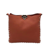 VALENTINO ROCKSTUD MESSENGER LUXE HANDBAG ORANGE