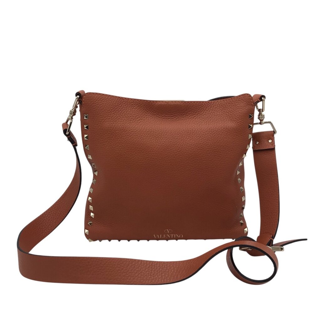 VALENTINO ROCKSTUD MESSENGER LUXE HANDBAG ORANGE