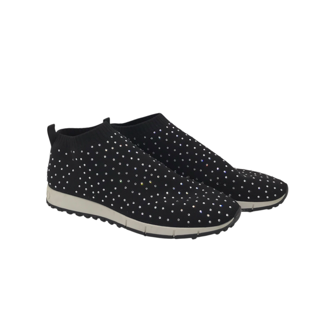 JIMMY CHOO "NORWAY" SLIP-ON SOCK SNEAKERS LUXE SHOES BLACK 40