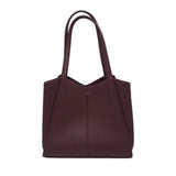 RET$139 FAUX LEATHER SHOULDER HANDBAG BURGUNDY